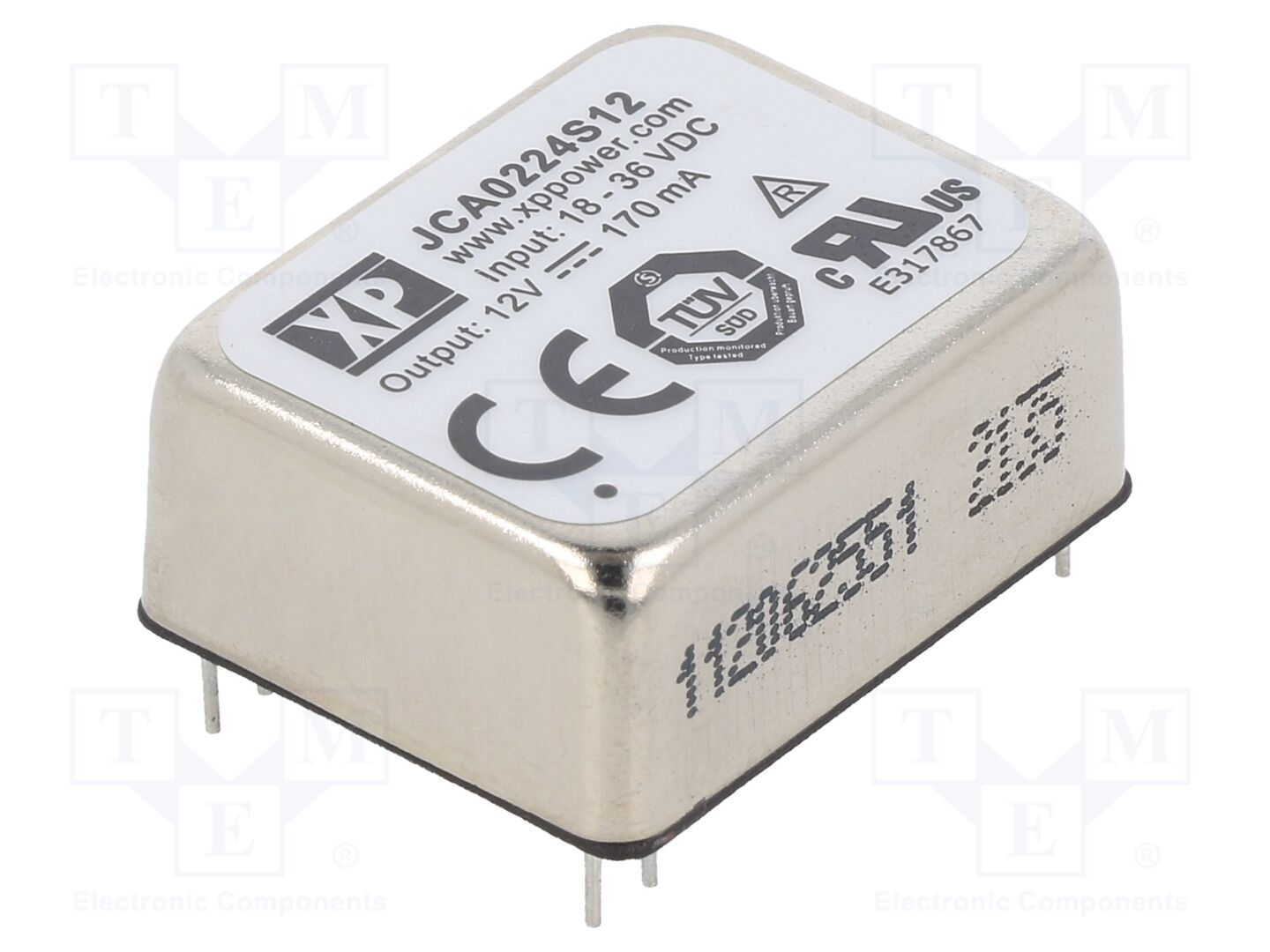 XP POWER JCA0224S12 DC/DC-muunnin 2W, 12VDC