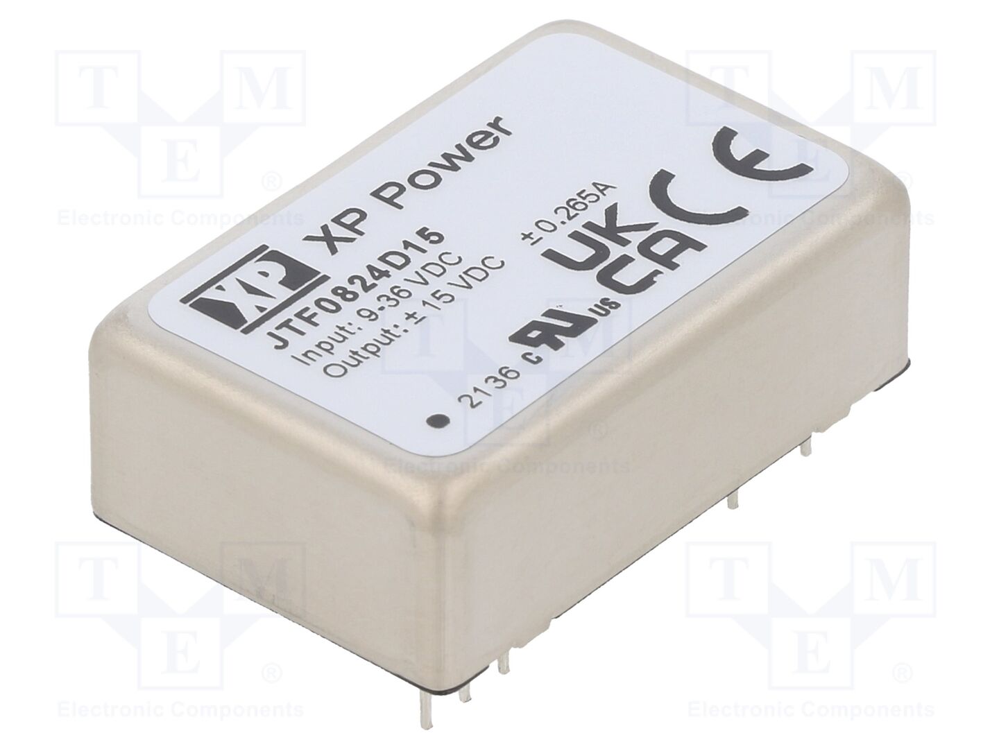 XP POWER JTF0824D15 DC/DC-muunnin 8W, 9-36VDC