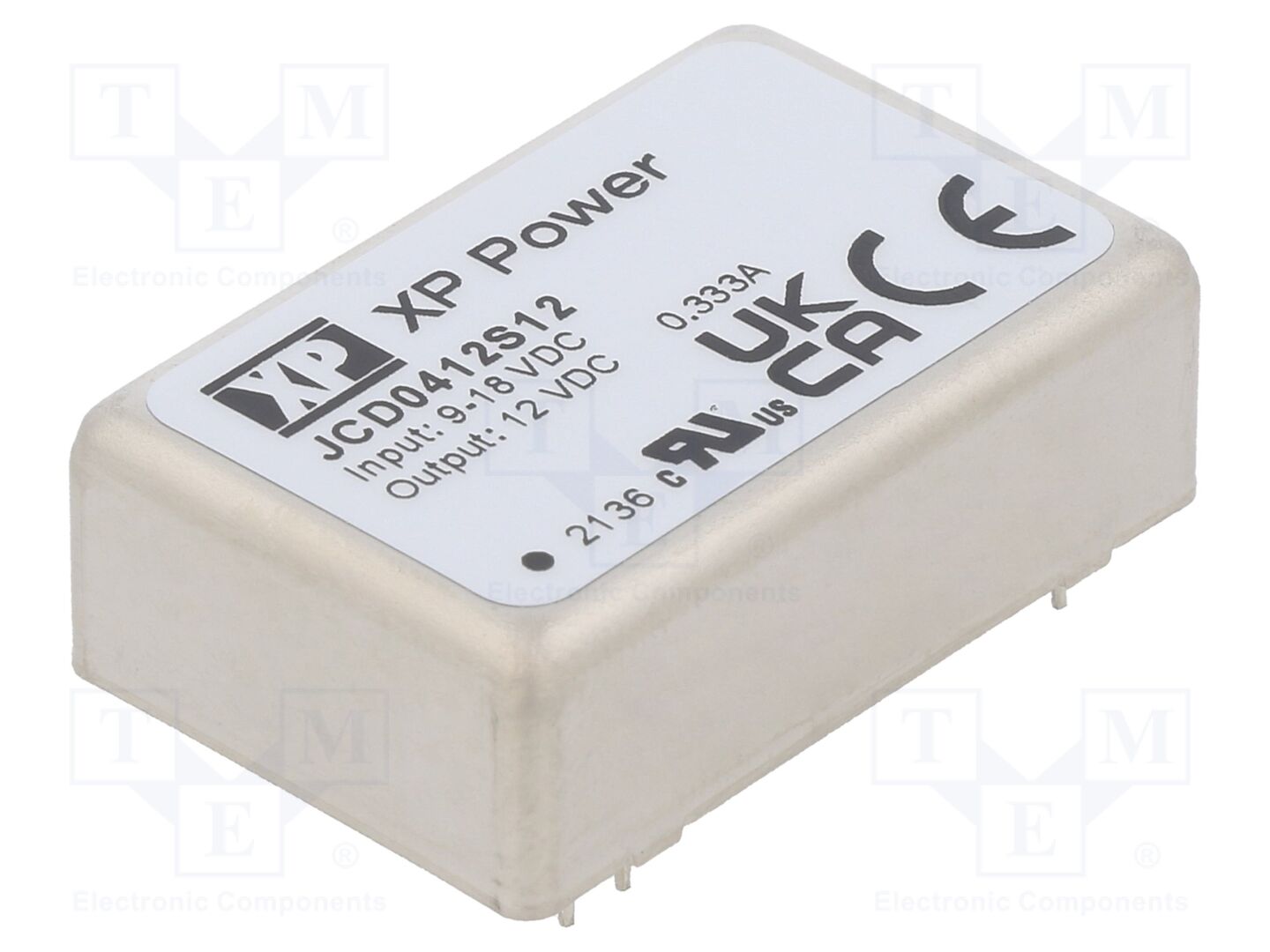 XP POWER JCD0412S12 DC/DC-muunnin 4W, 9-18VDC/12VDC
