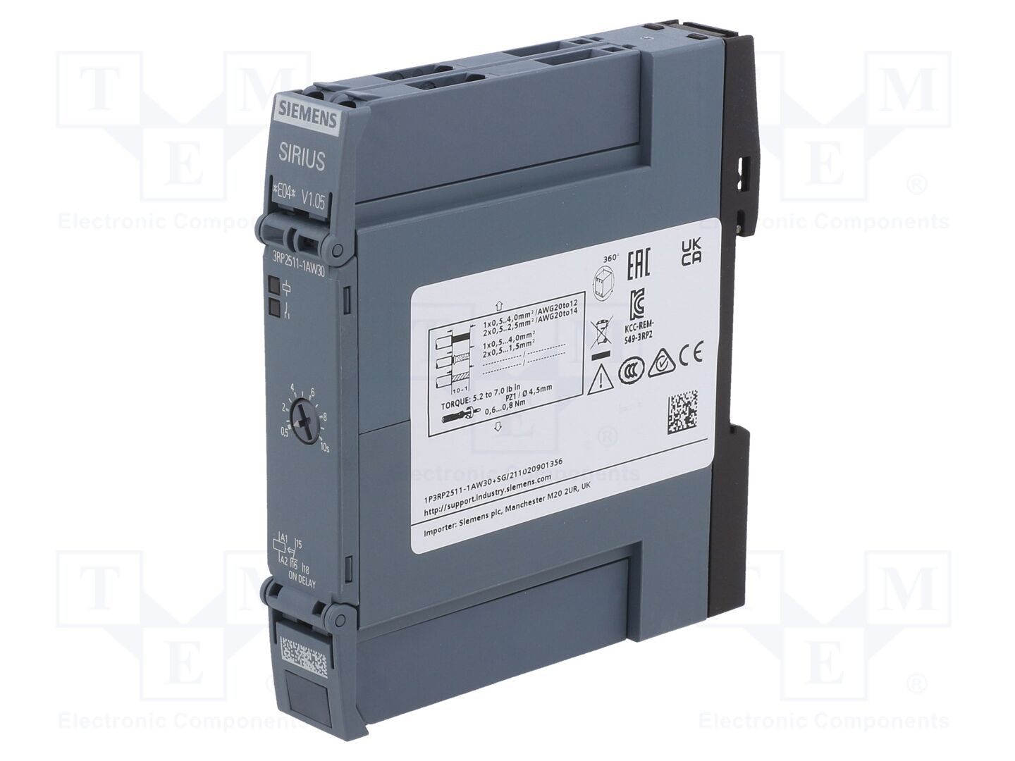 SIEMENS 3RP2511-1AW30 Ajastin 0,5s÷10s