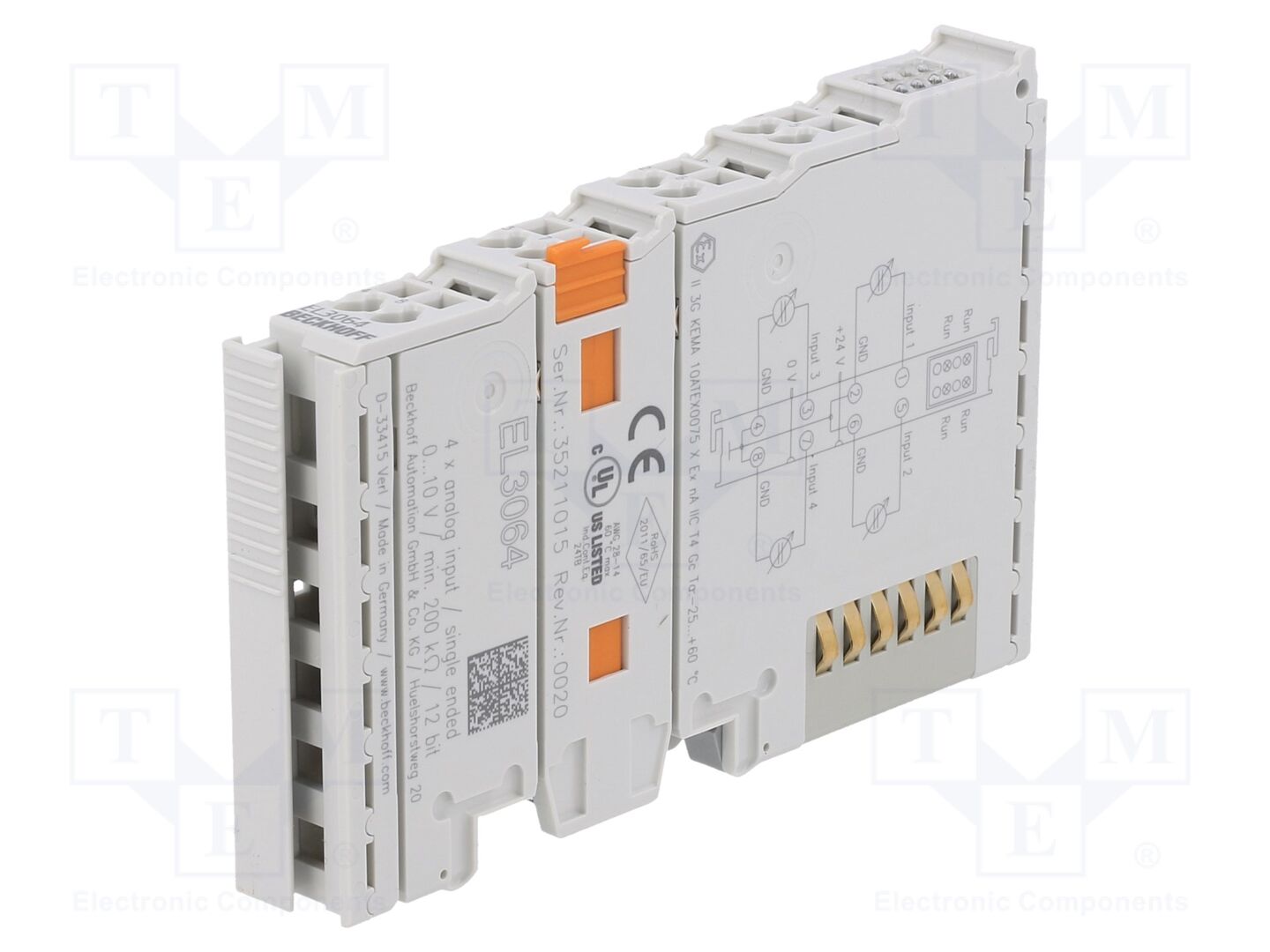 Beckhoff Automation EL3064 Analoginen I/O-moduuli 4 tuloa