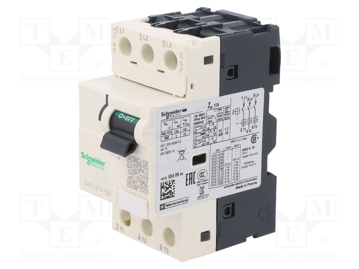 SCHNEIDER ELECTRIC GV2LE14 Moottorinsuojakatkaisija 3/4kW
