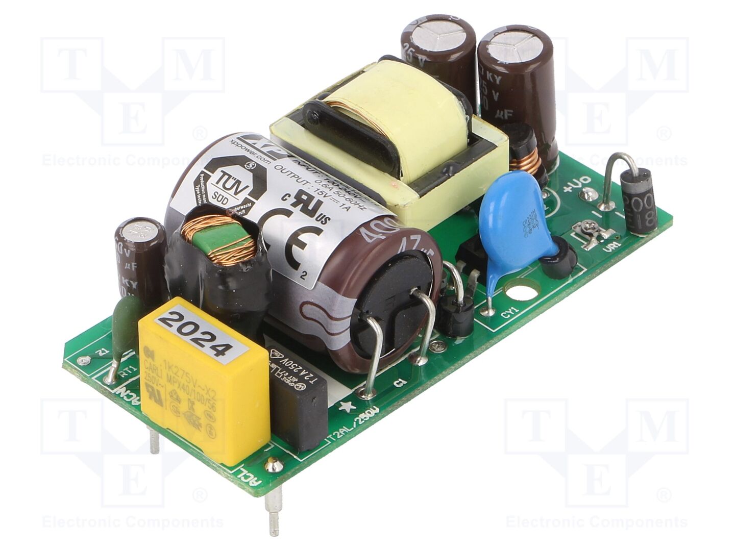 XP POWER ECL15US15-P Kytkinmuuntaja 15W 85-264VAC