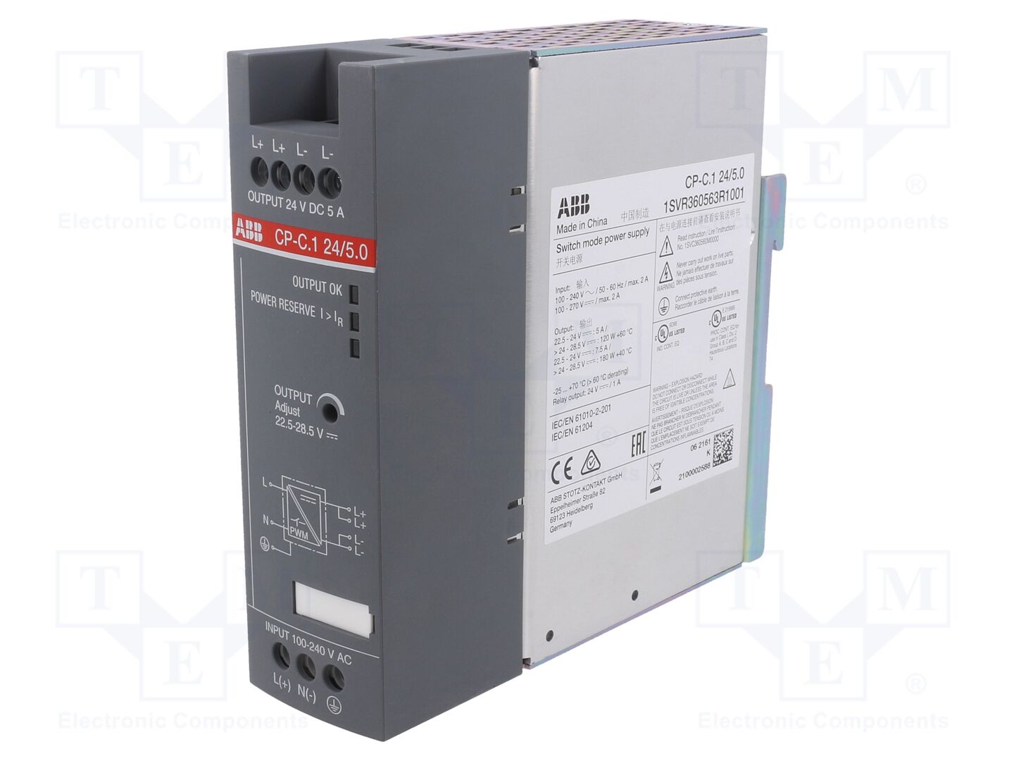 ABB CP-C.1-24/5.0 DIN-kiskoon asennettava kytkentävirtalähde 120W 24VDC 5A
