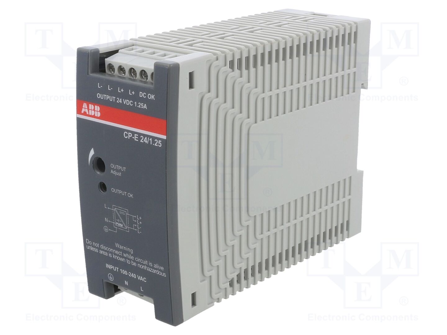 ABB CP-E-24/1.25 DIN-kiskoon asennettava kytkentävirtalähde 24VDC 1.25A