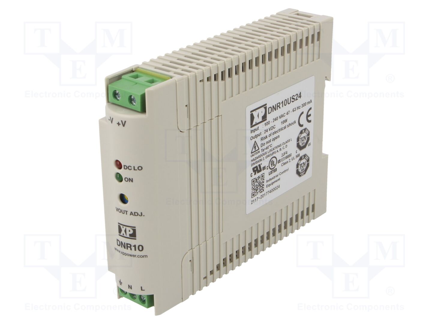 XP POWER DNR10US24 DIN-kiskoon asennettava kytkentäsähkönsyöttö 10W 24VDC