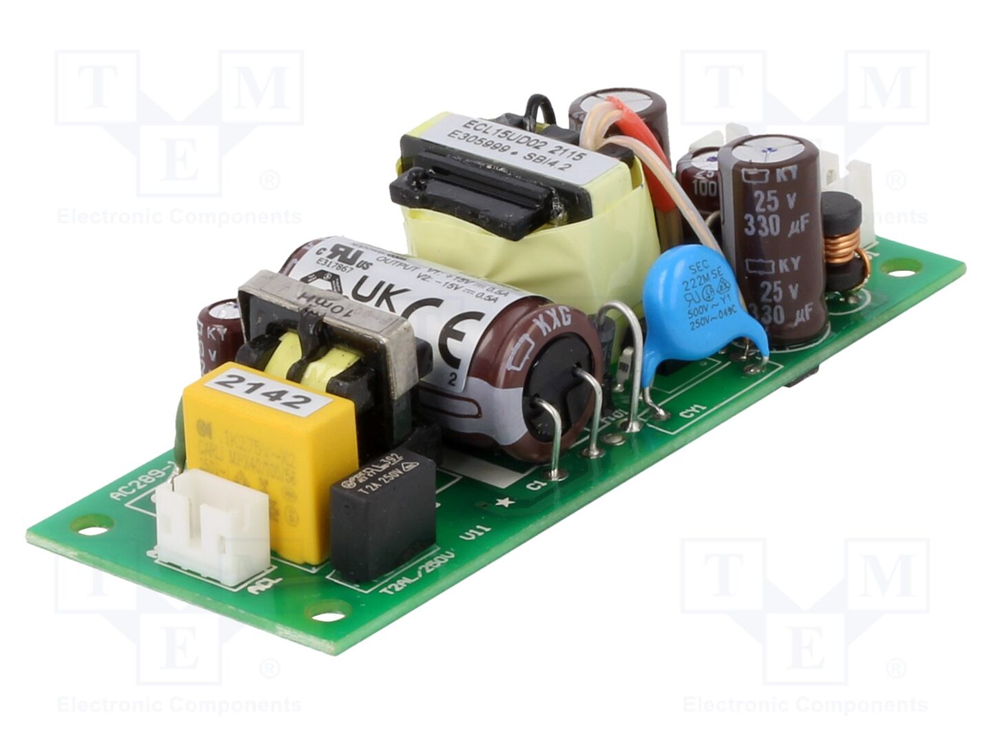 XP POWER ECL15UD02-T Avoimen kehyksen kytkentävirtalähde 15W