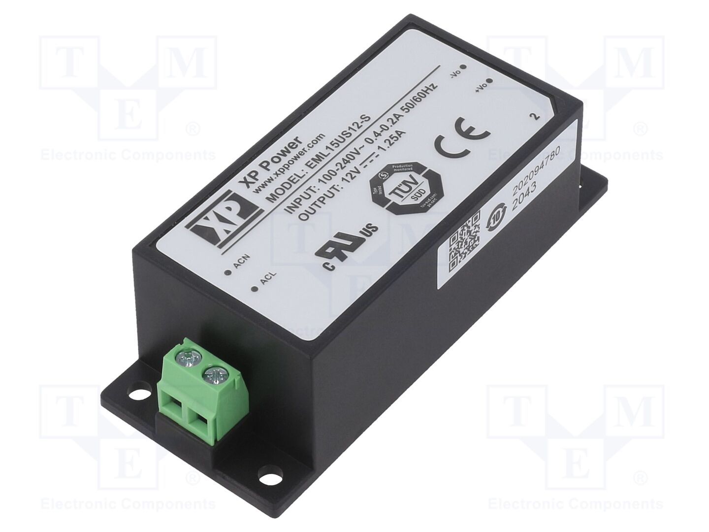 XP POWER EML15US12-S Avoin kytkinlähde 15W 85-264VAC