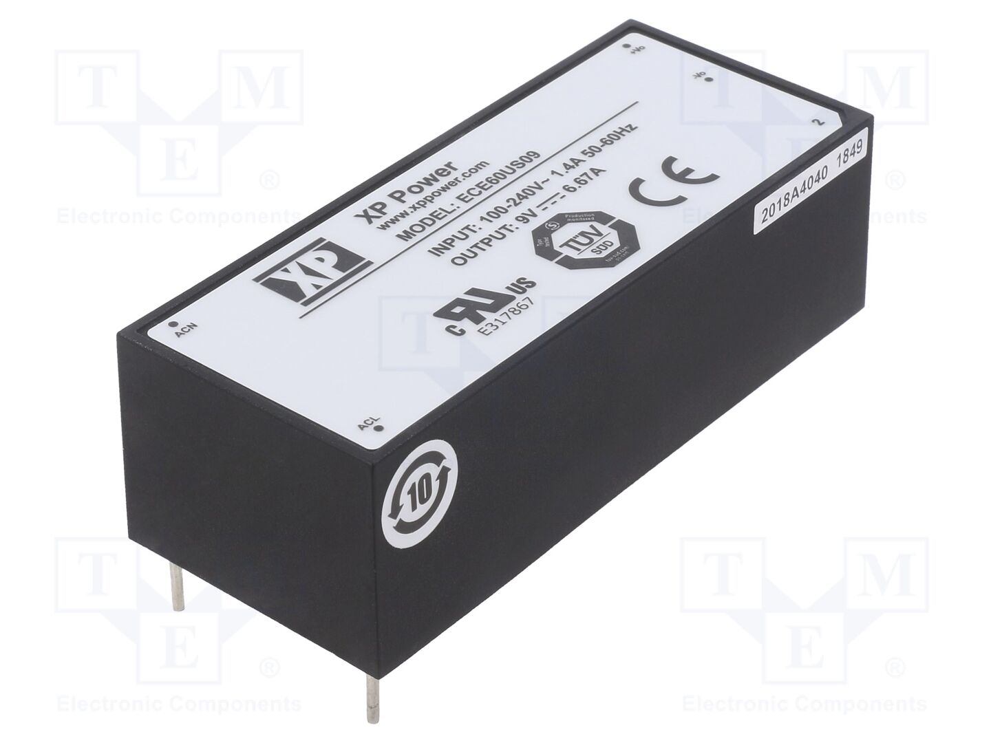 XP POWER ECE60US09 PCB AC/DC-muunnin 60W