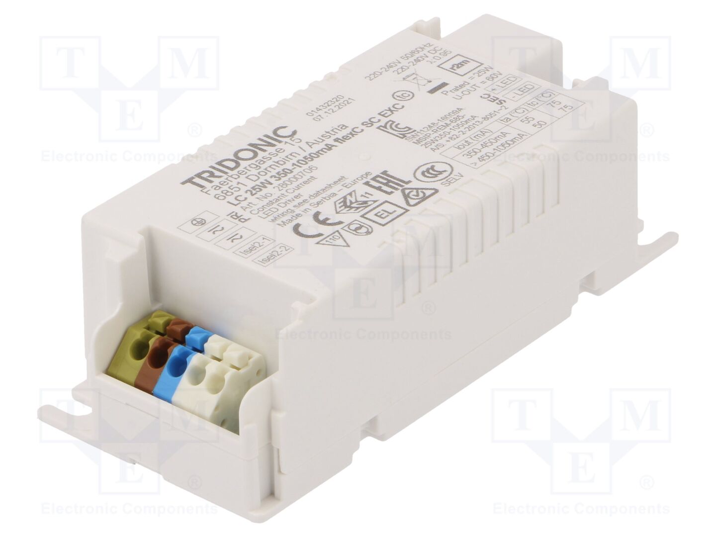 TRIDONIC LC 25W 350-1050MA FLEXC SC EXC LED-virtalähde