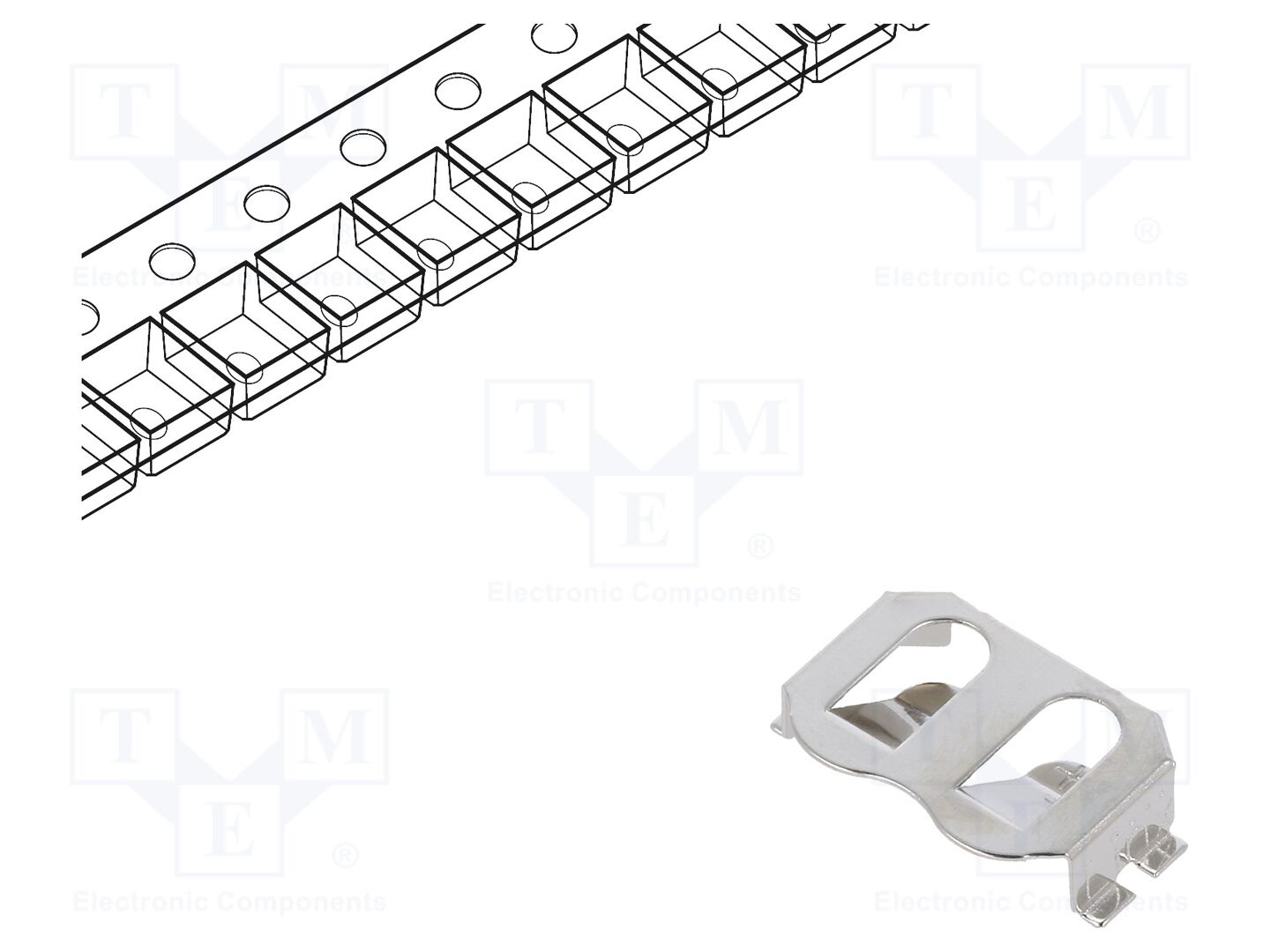 LINX TECHNOLOGIES / TE Connectivity BAT-HLD-012-SMT-TR Paristokotelo SMT 3.6mm (50 kpl erä)