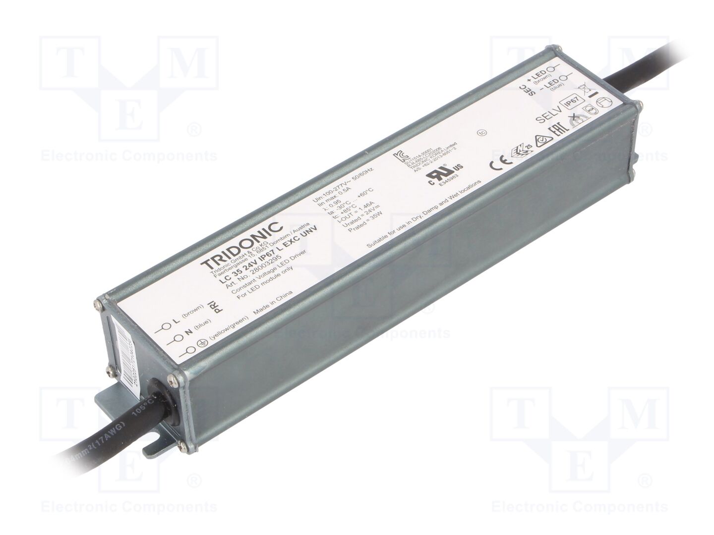 TRIDONIC LC 35W 24V IP67 L EXC UNV LED-virtalähde 24VDC