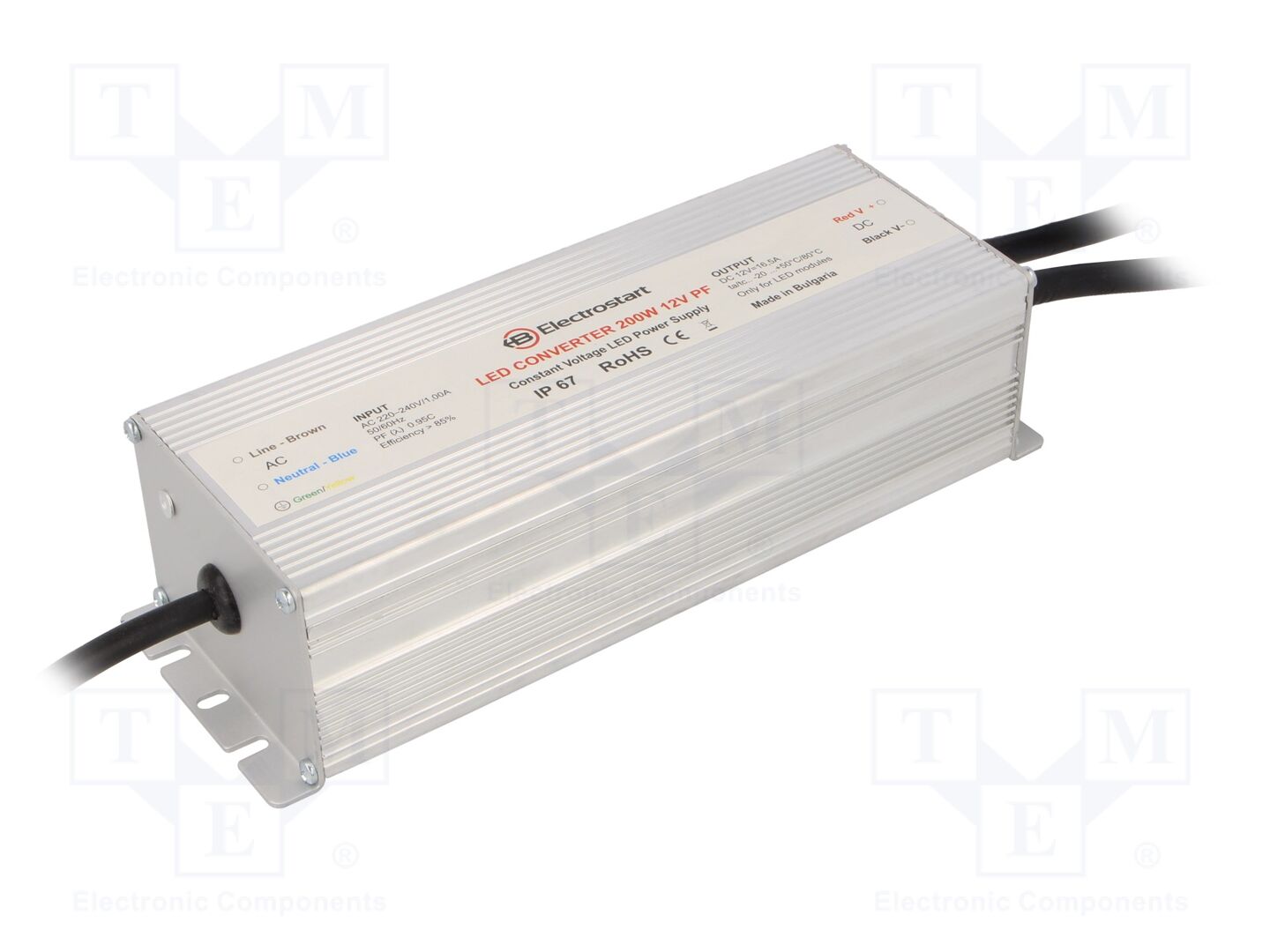 ELECTROSTART LED-200-12-PF Kytkentäsähkönsyöttö 200W 12VDC 16.66A