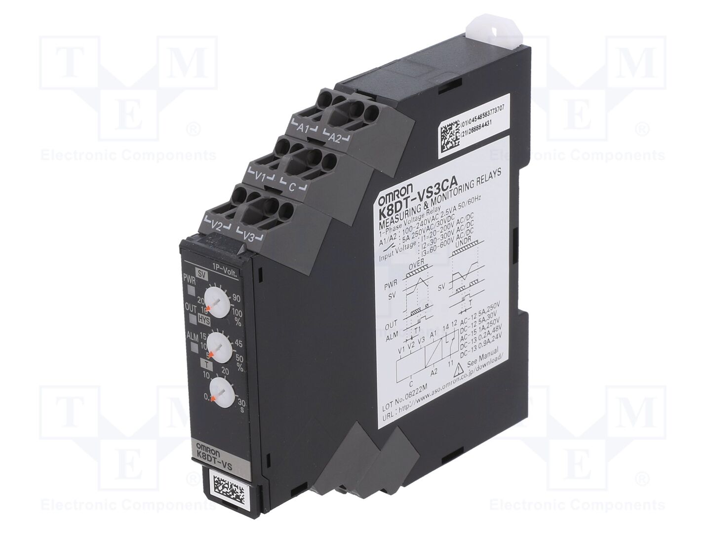 OMRON K8DT-VS3CA Jännitteenvalvontarele 100-240VAC