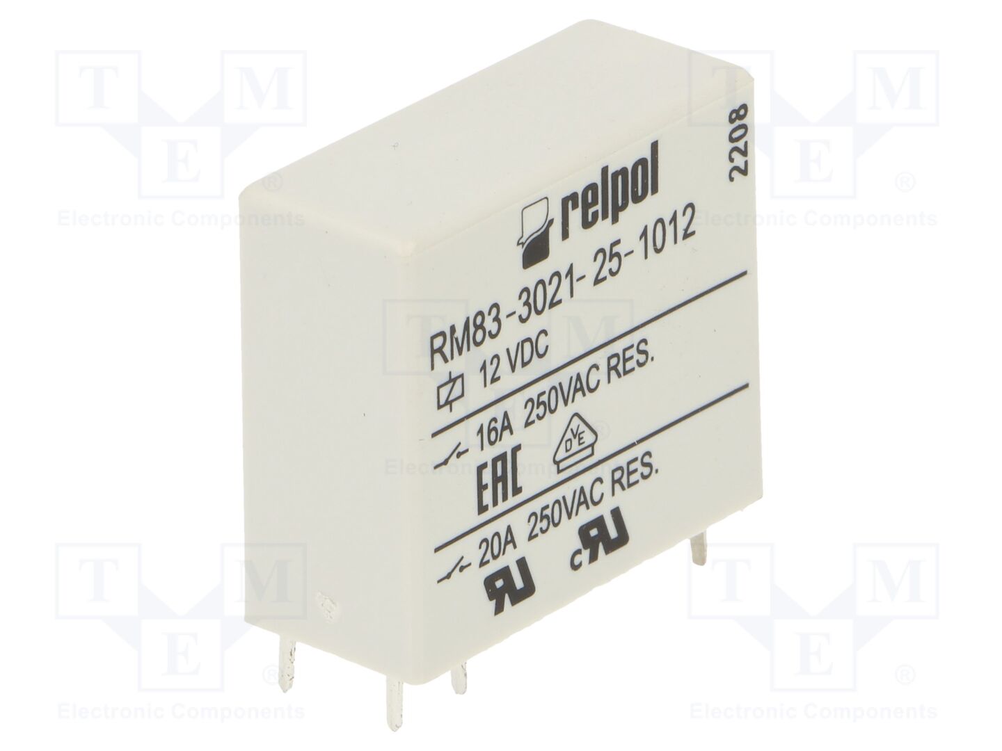 RELPOL RM83-3021-25-1012 Sähkömagneettinen rele 12VDC