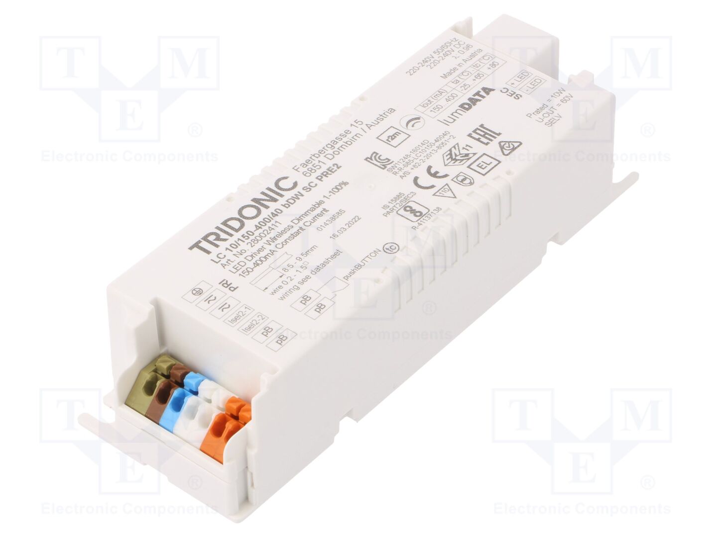 TRIDONIC 28002411 LED-virtalähde 10W 15-40VDC 150-400mA