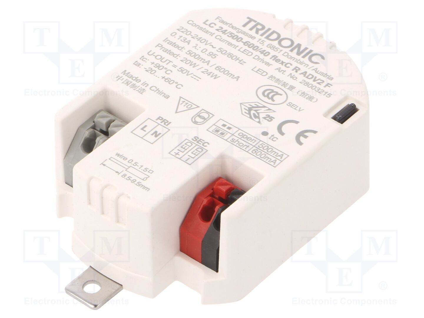 TRIDONIC 28003215 LED-verkkolaite 24W 24-40VDC 500-600mA