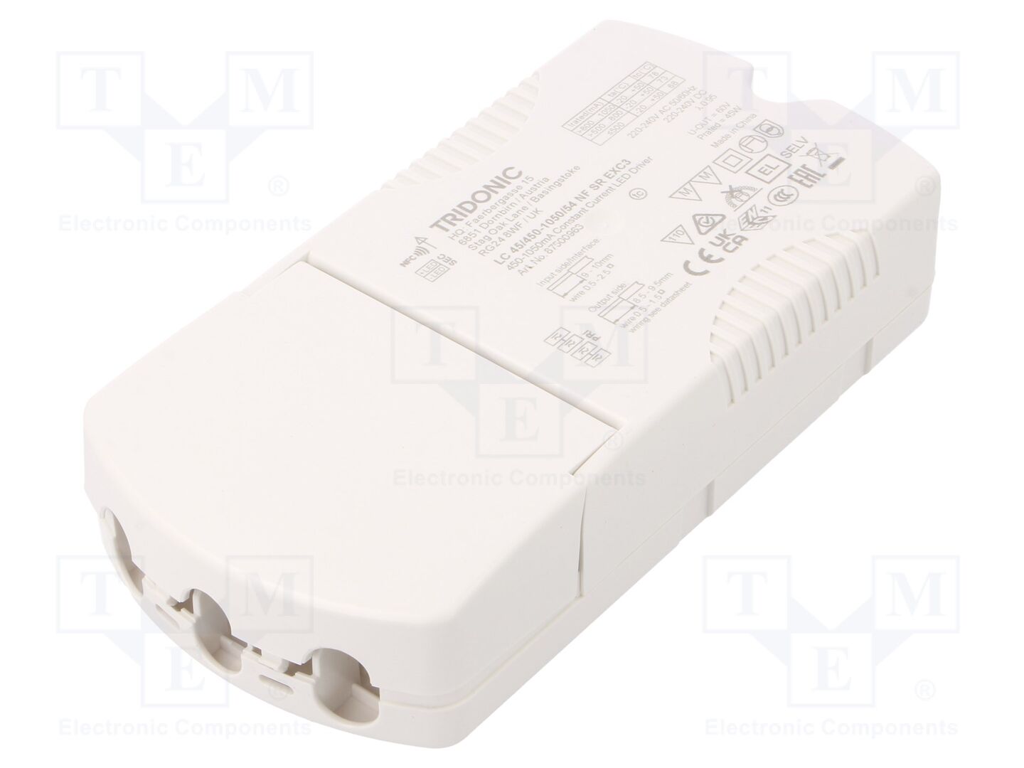 TRIDONIC 87500963 LED-virtalähde 45W 27-54VDC 450-1050mA IP20