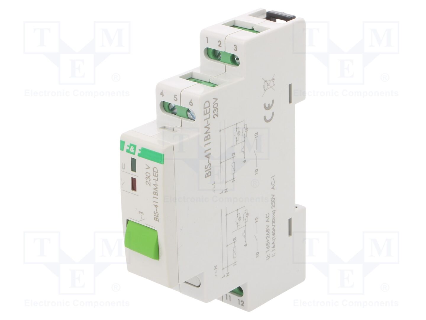 F&F BIS-411BM-LED Bistabiili rele DIN-kiskoasennus