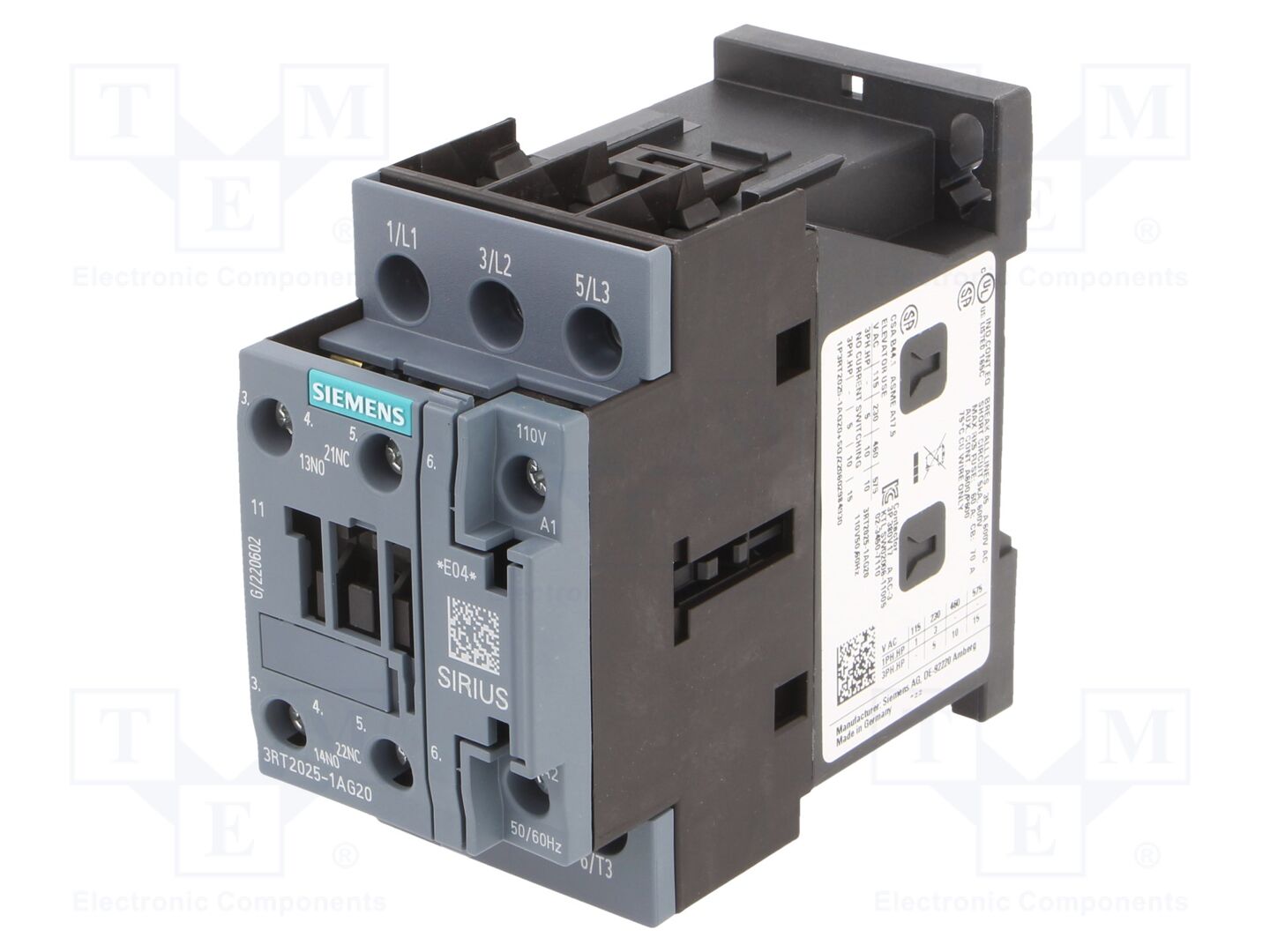 SIEMENS 3RT2025-1AG20 Kontaktori 17A