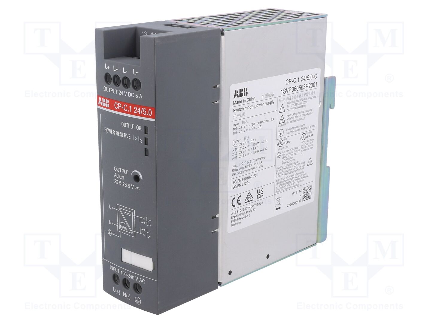 ABB CP-C.1-24/5.0-C DIN-kiskoon asennettava kytkentävirtalähde 120W 24VDC 5A
