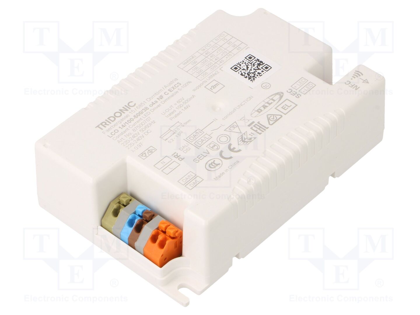 TRIDONIC LCO 14/100-500/38 O4A NF C EXC3 LED-virtalähde DALI 2