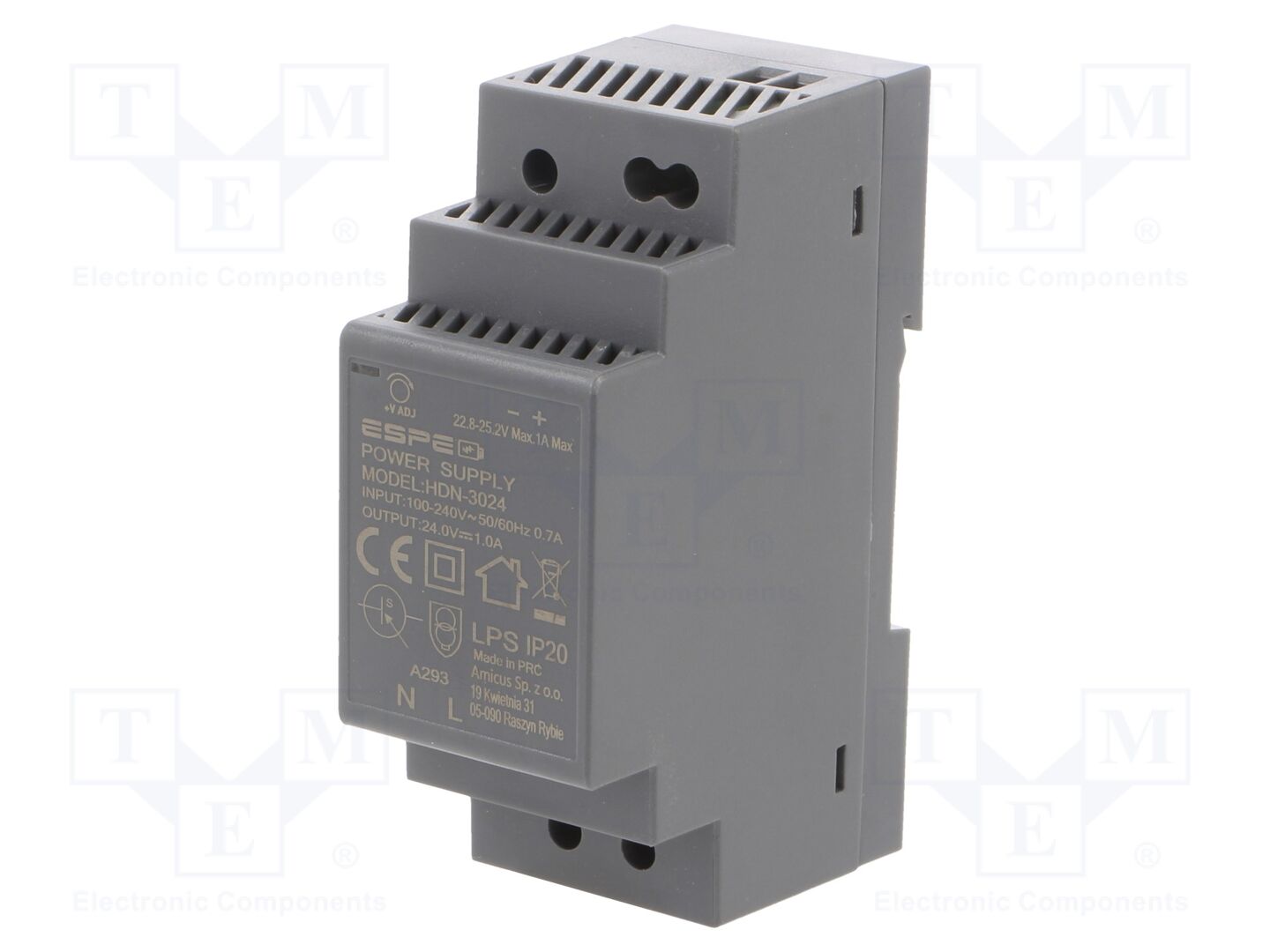 ESPE HDN-3024 DIN-kiskoon asennettava kytkentävirtalähde 24VDC 1A