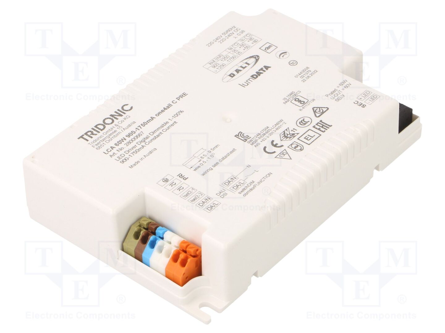 TRIDONIC LCA 60W 900-1750MA ONE4ALL C PRE LED-virtalähde DALI 2