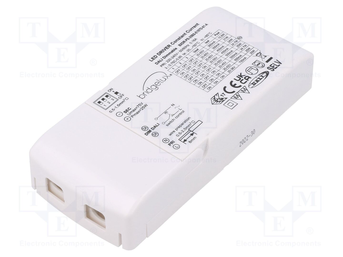 BRIDGELUX BXDR-PS-25BS-E107D-01-A LED-verkkolaite DALI 2 25W 20-60VDC