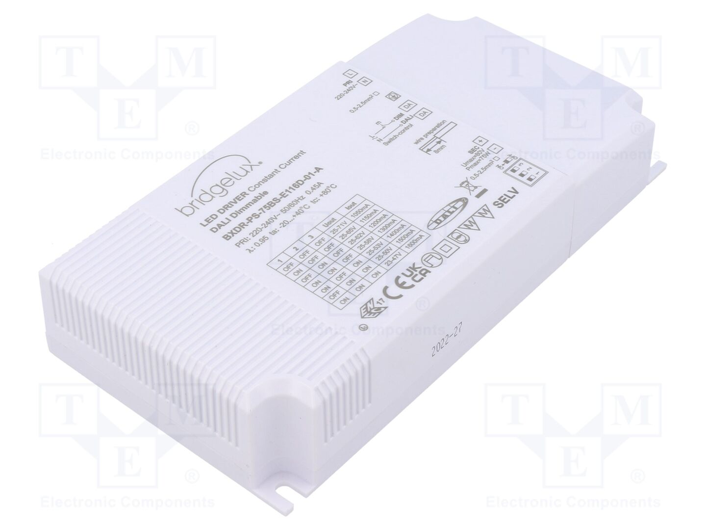 BRIDGELUX BXDR-PS-75BS-E116D-01-A LED-virtalähde DALI 2 75W 23-71VDC