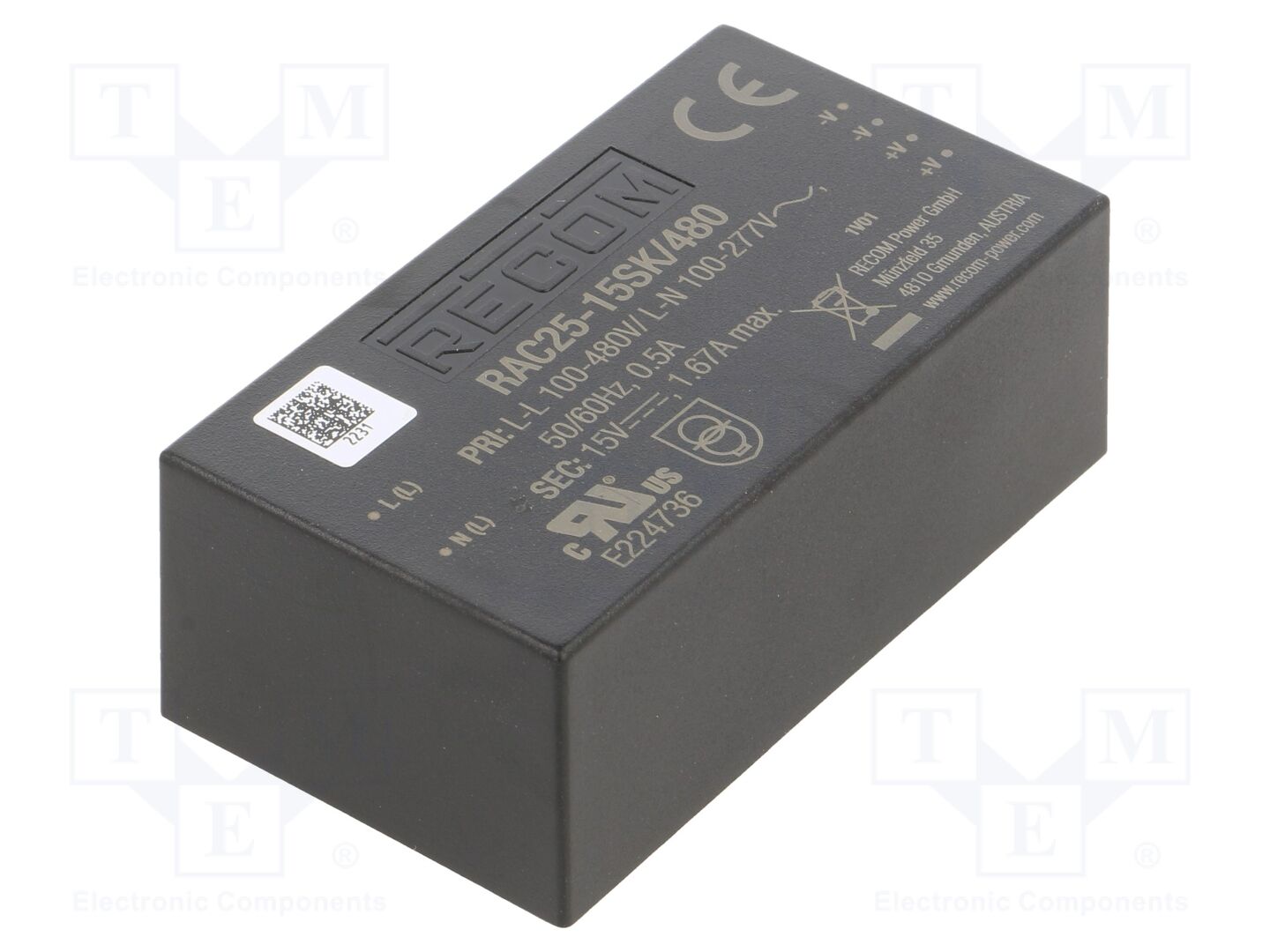 RECOM RAC25-15SK/480 AC/DC-muunnin 25W