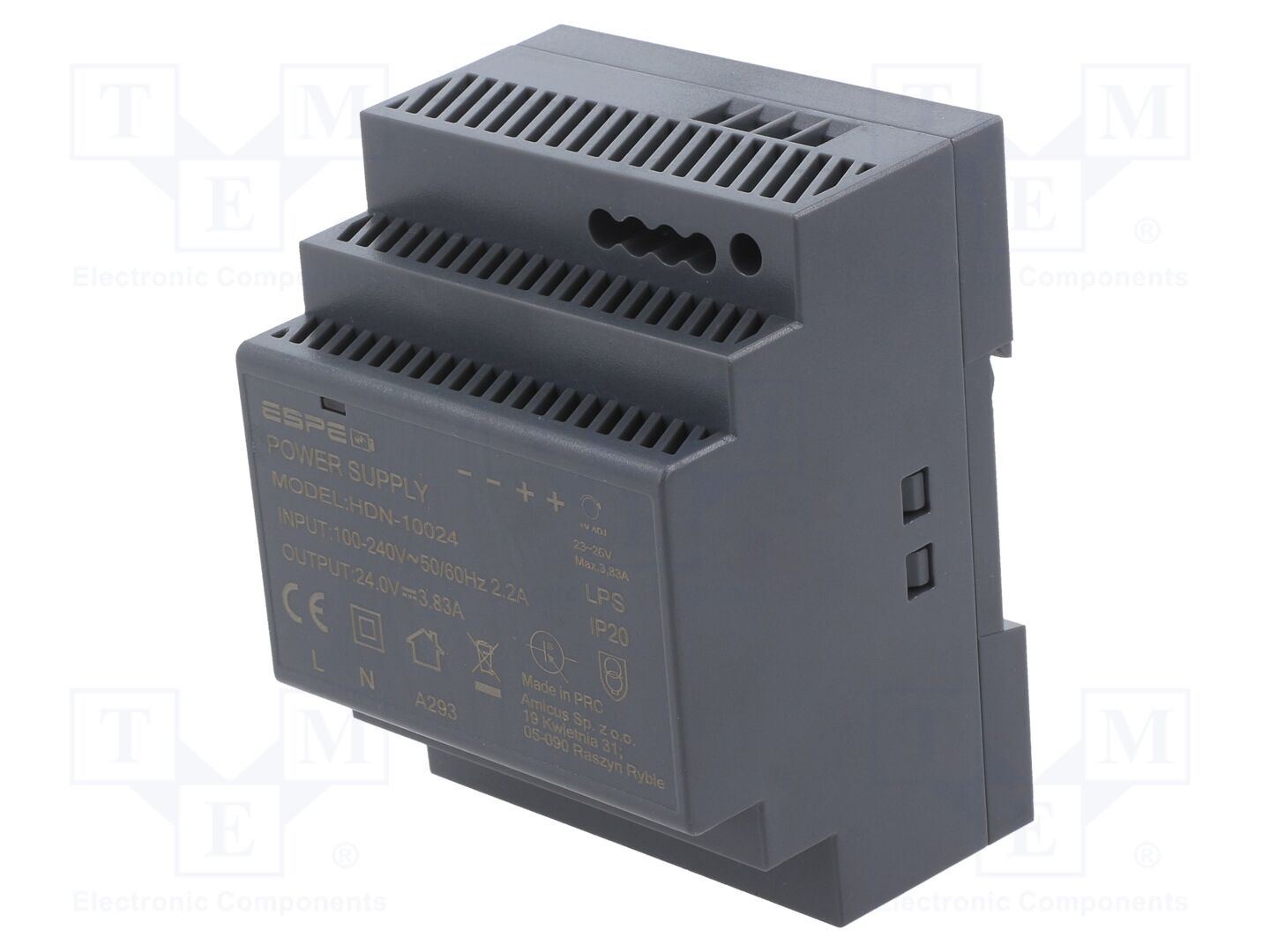 ESPE HDN-10024 DIN-kiskoon asennettava kytkentävirtalähde 90W 24VDC