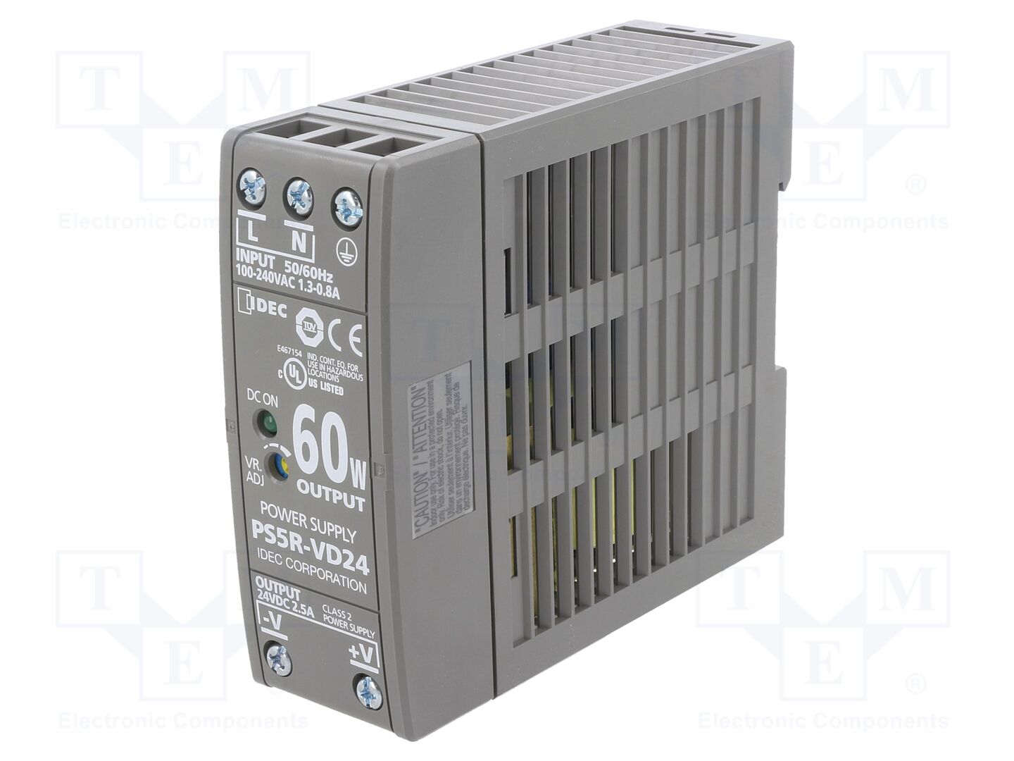 IDEC PS5R-VD24 DIN-kiskoon asennettava kytkentävirtalähde 60W 24VDC