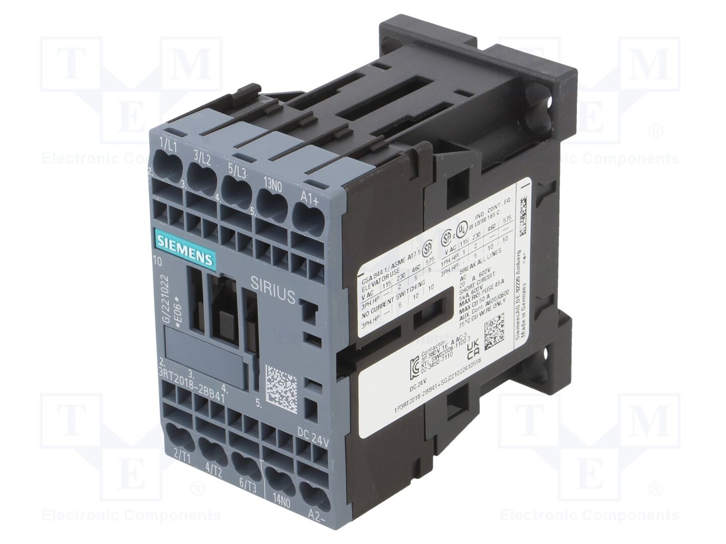 SIEMENS 3RT2018-2BB41 Kontaktori 17A
