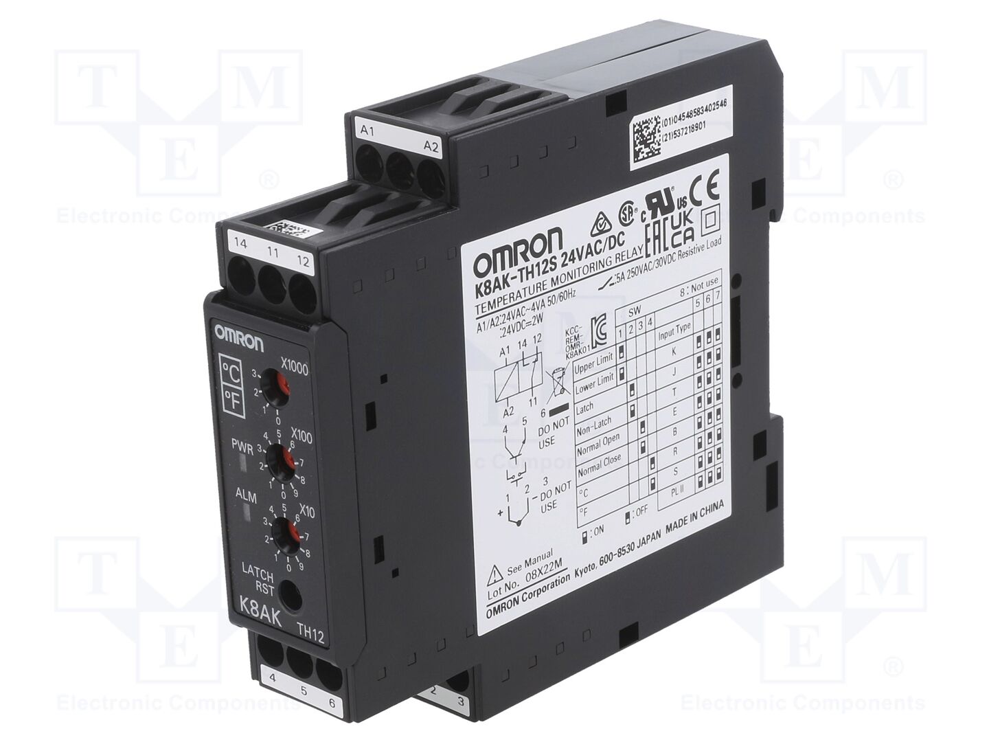 OMRON K8AK-TH12S-24 Valvontarele 24VAC/DC