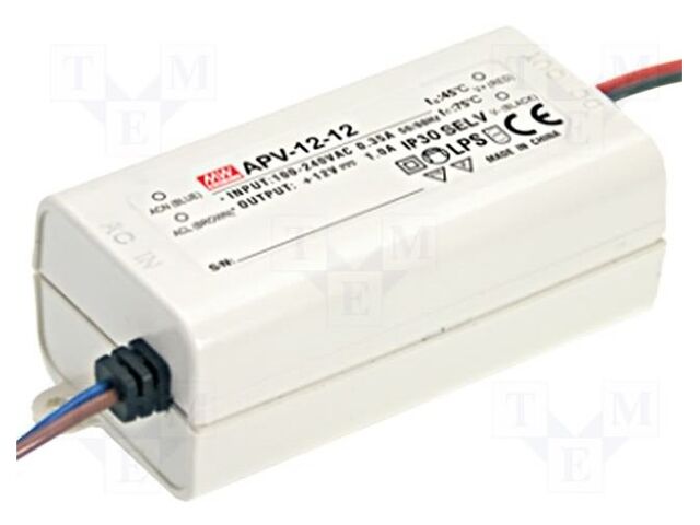 MEAN WELL APV-12-5 LED-virtalähde 10W 5VDC 2A