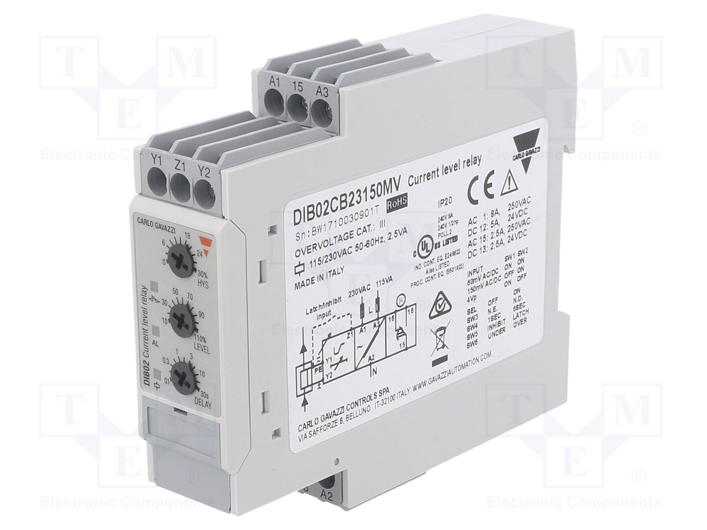 CARLO GAVAZZI DIB02CB23150MV Valvontarele 115/230VAC