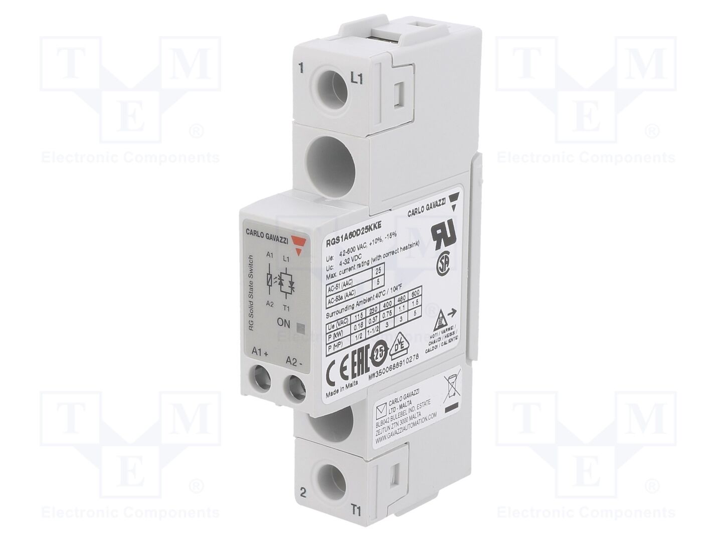 CARLO GAVAZZI RGS1A60D25KKE Puolijohderele 25A