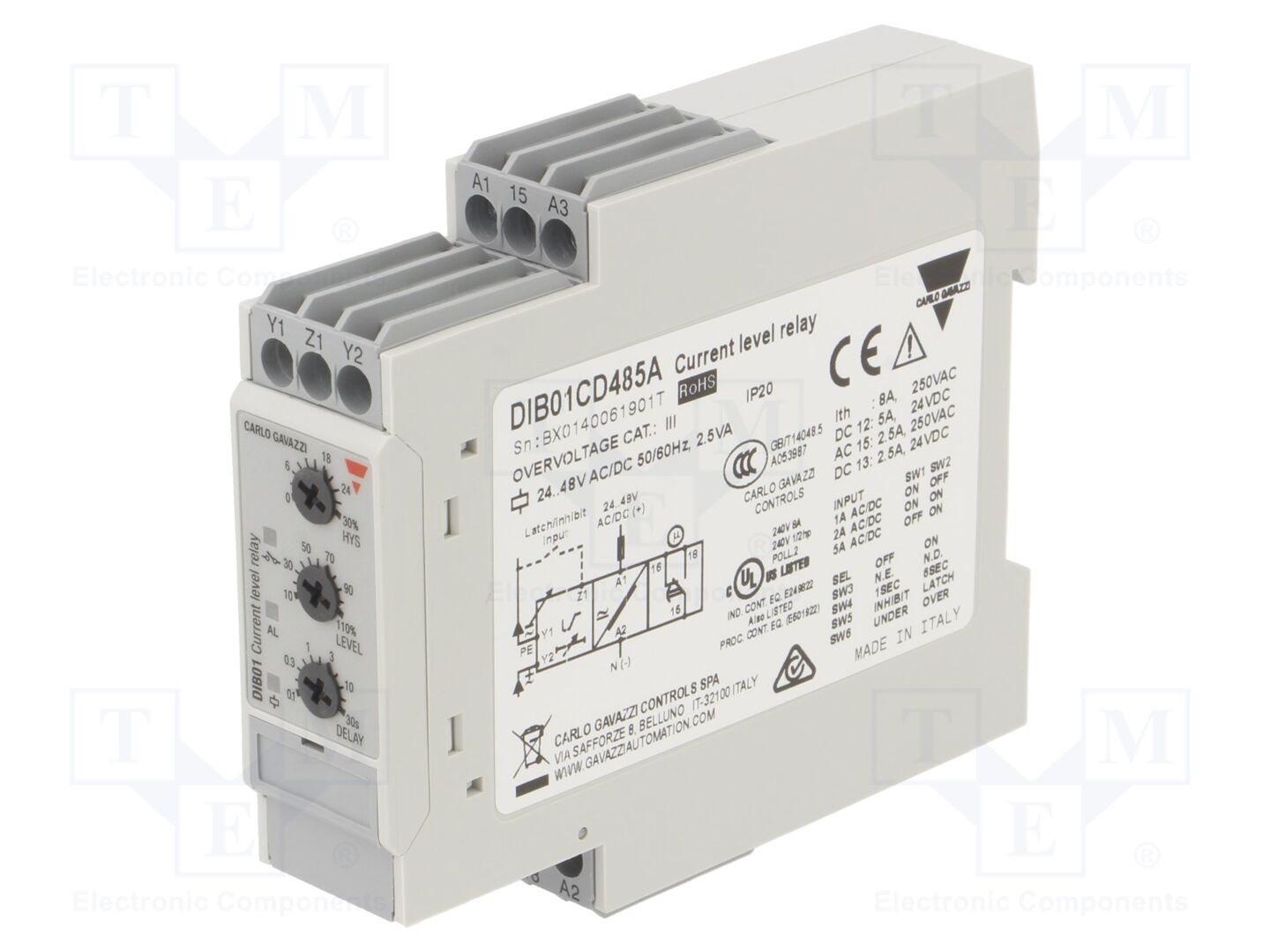 CARLO GAVAZZI DIB01CD485A Valvontarele 24÷48VAC/VDC