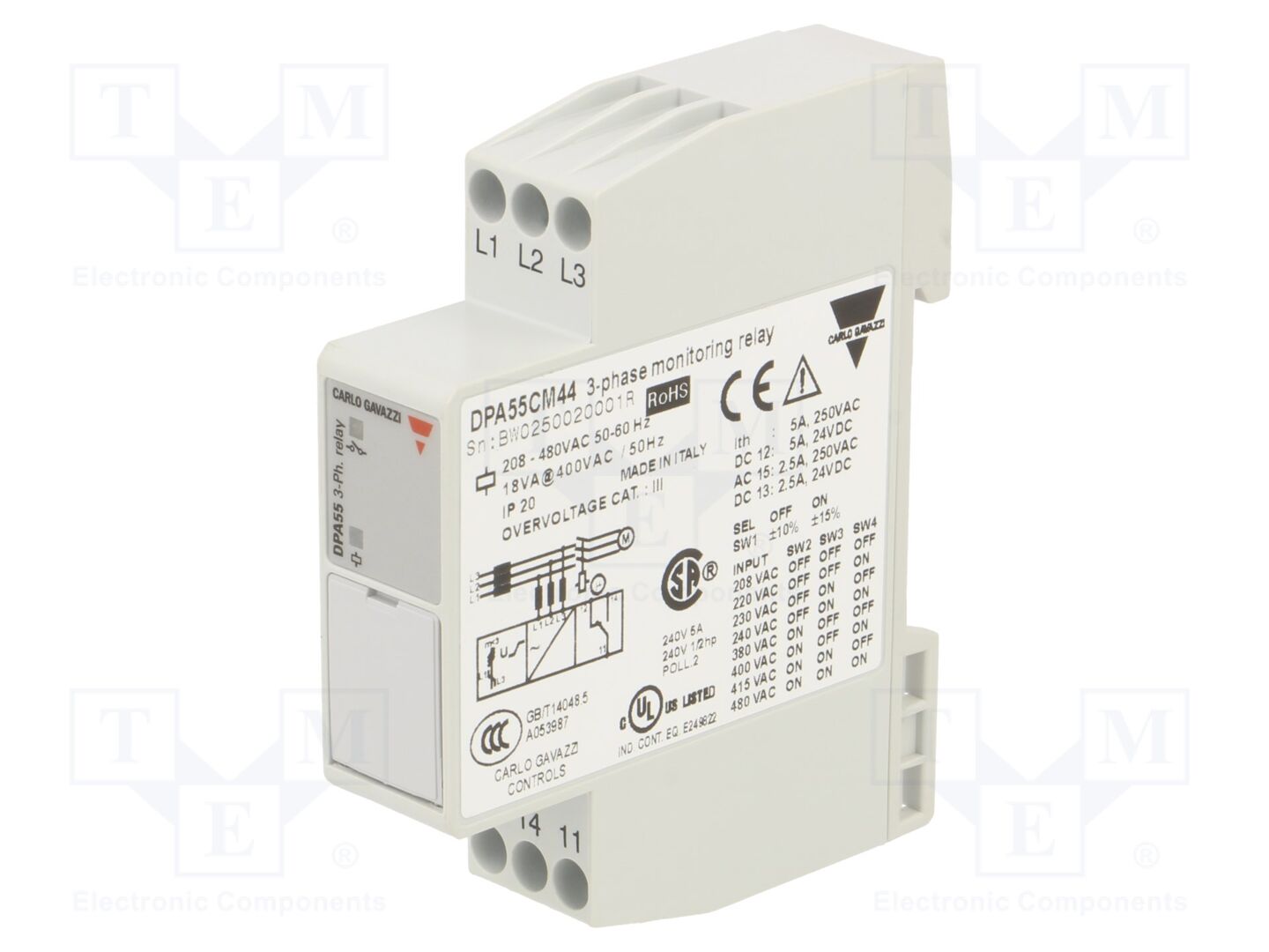 CARLO GAVAZZI DPA55CM44 Valvontarele DIN-kisko