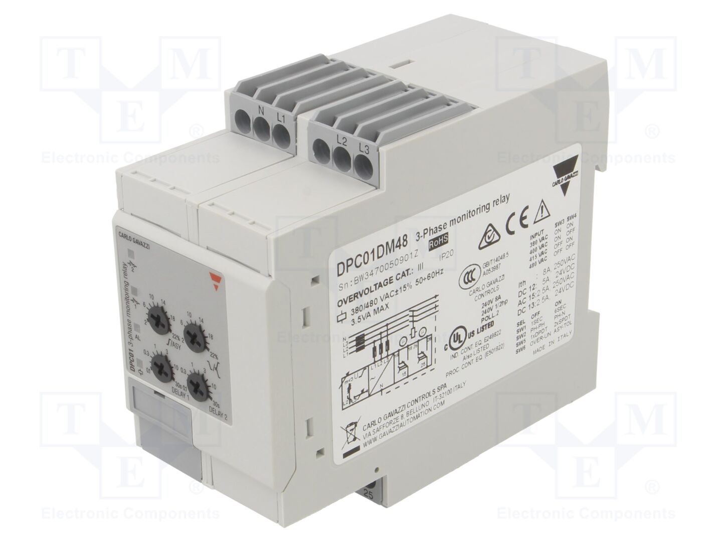 CARLO GAVAZZI DPC01DM48 Valvontarele SPDT x2