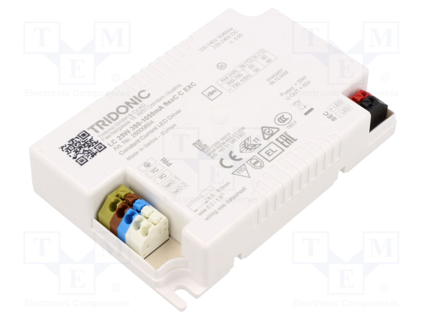 TRIDONIC LC 25W 350-1050MA FLEXC C EXC LED-virtalähde 20-50VDC