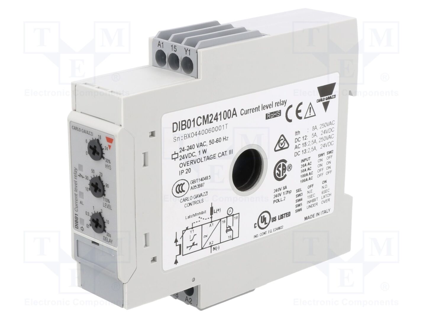 CARLO GAVAZZI DIB01CM24100A Valvontarele 24÷240VAC/24VDC