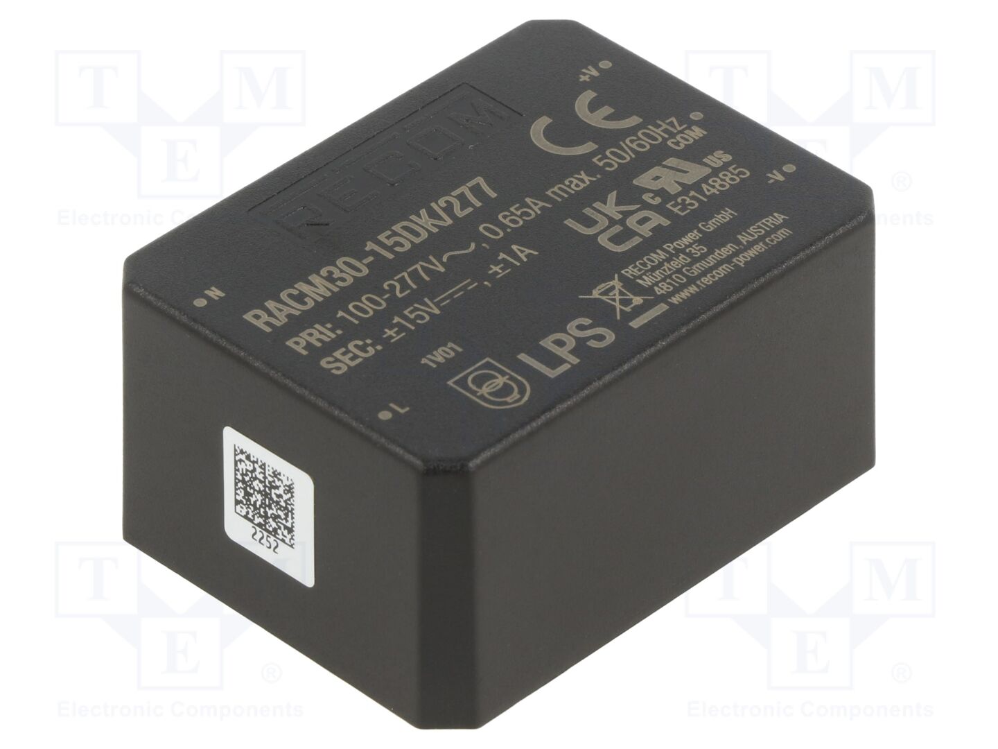 RECOM RACM30-15DK/277 PCB AC/DC-muunnin 30W