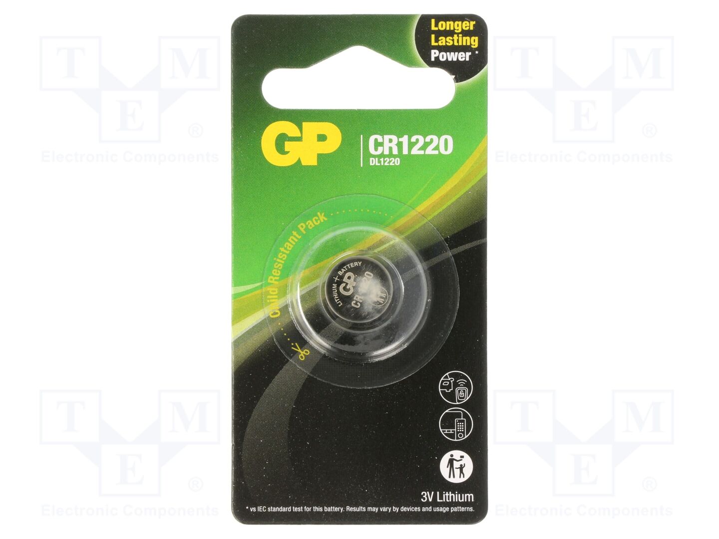 GP BAT-CR1220-CPU1-GP Litiumparisto 3V (50 kpl erä)