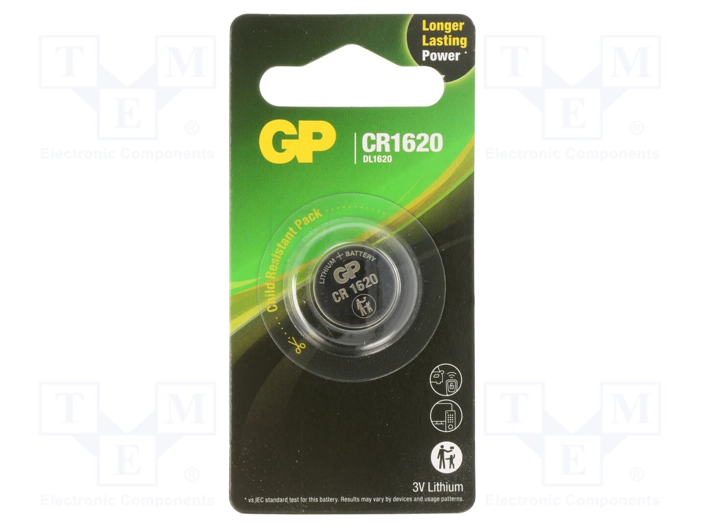 GP BAT-CR1620-2CPU1GP Litiumparisto 3V (50 kpl erä)