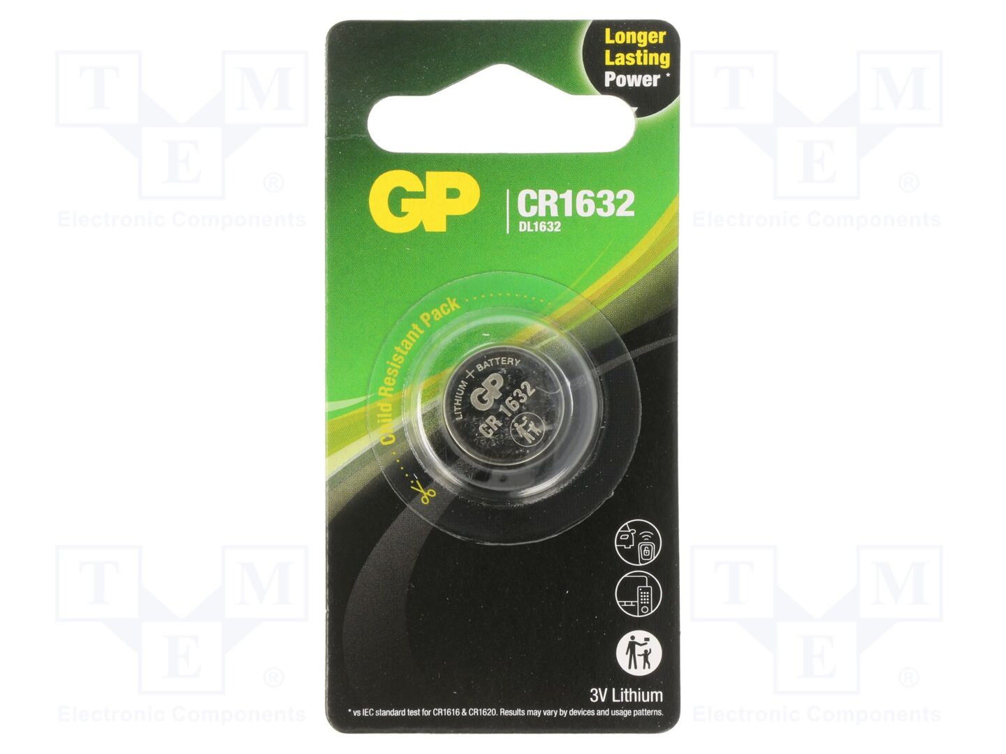 GP BAT-CR1632-2CPU1GP Litiumparisto 3V (50 kpl erä)