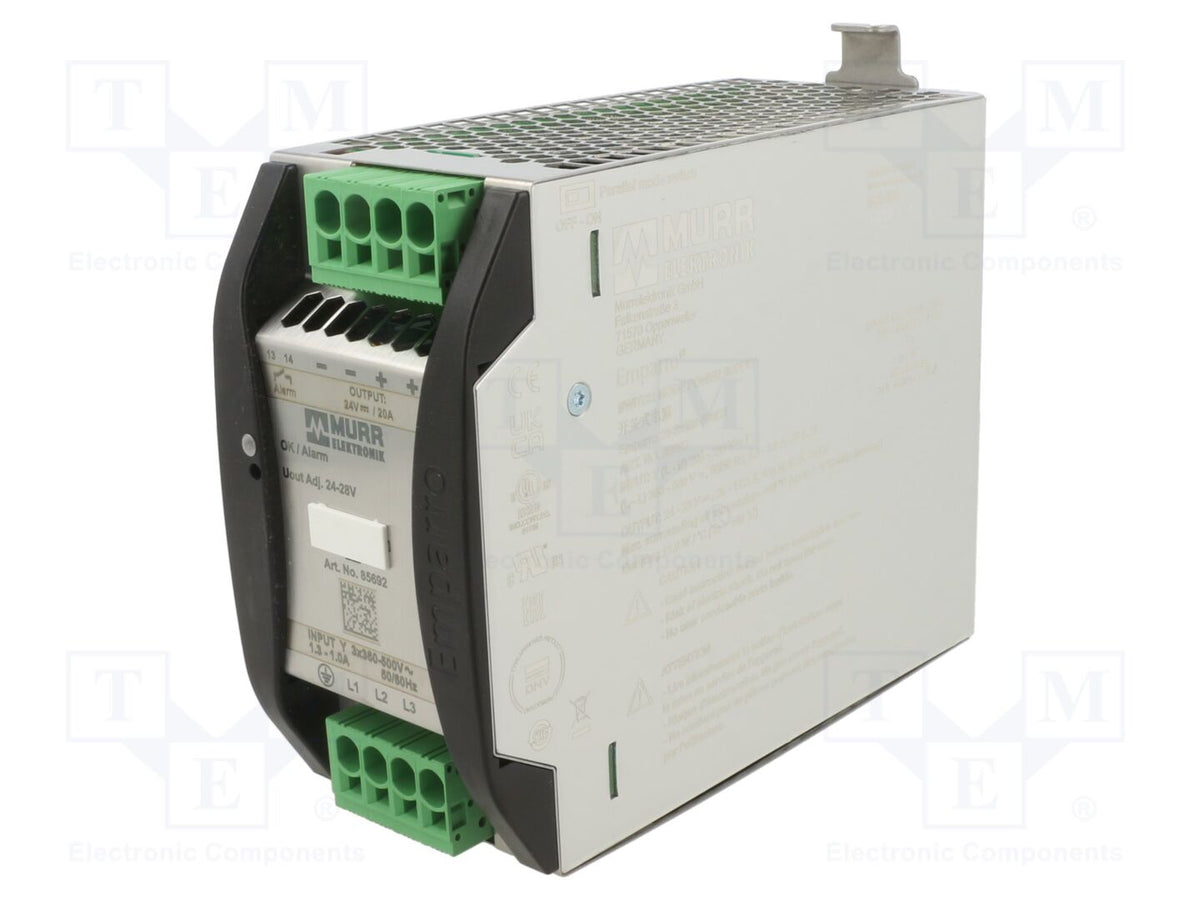 MURRELEKTRONIK 85692 DIN-kiskoon asennettava kytkentävirtalähde 24-28VDC 24A