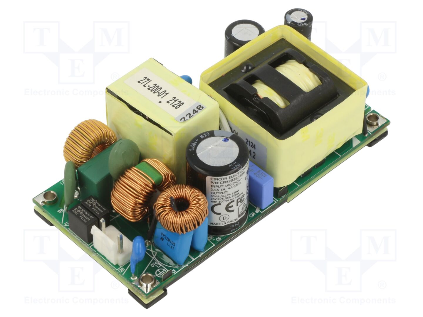 CINCON CFM202S360B Avoimen kehyksen kytkentävirtalähde 200W 36VDC