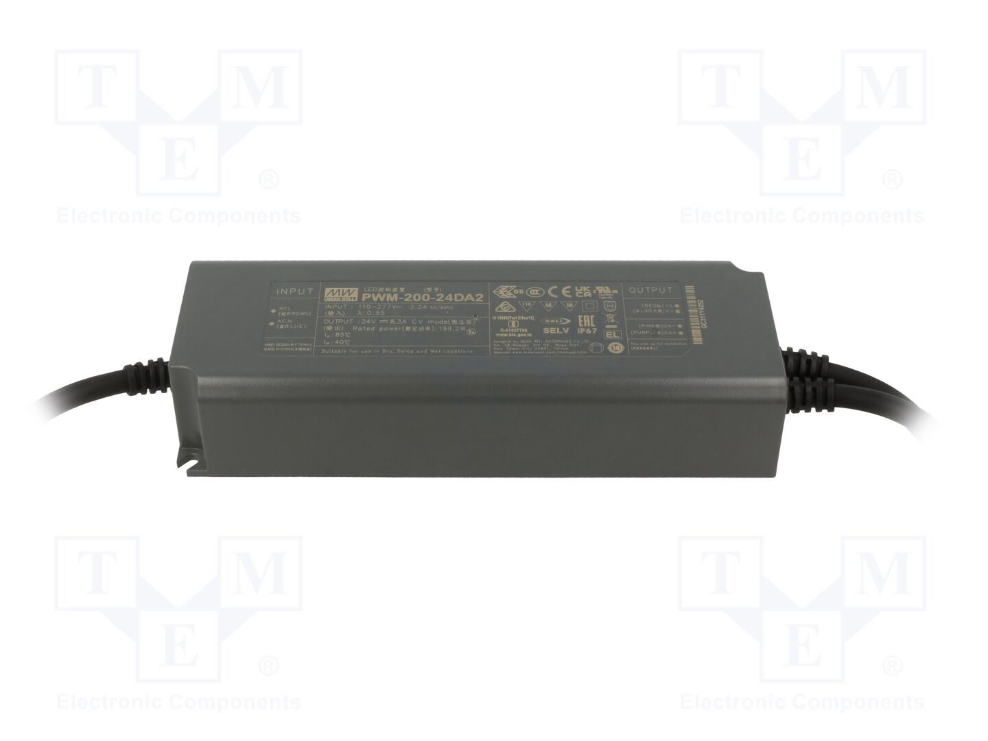 MEAN WELL PWM-200-24DA2 LED-virtalähde 200W 24VDC DALI